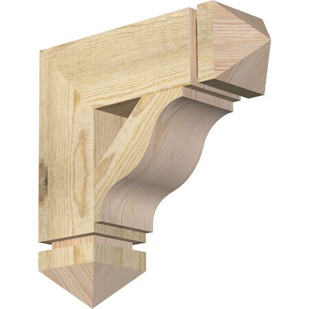Ekena Millwork Funston Arts & Crafts Rough Sawn Bracket, Douglas Fir, 4"W x 14"D x 14"H BKT04X14X14FST03RDF